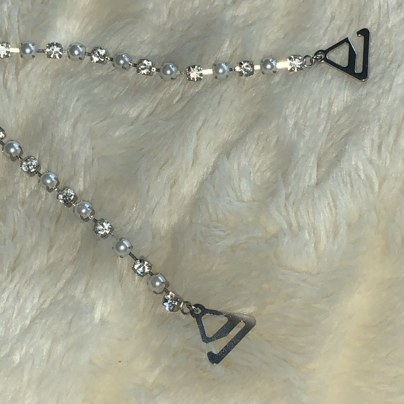 Bra straps replacement pearl and crystal diamond jewel silver chain Bra straps - Picture 9 of 13